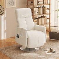 STILVORA Massage Recliner Armchair with Footrest in Cream