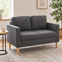 STILVORA 2 Seater Sofa with Storage Grey Corduroy