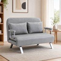 STILVORA Two-Seater Sofa Bed with Click-Clack Function in Grey