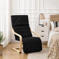 STILVORA Accent Chair with Adjustable Leg Rest Black