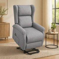 STILVORA Electric Recliner Armchair with Lift Function in Grey