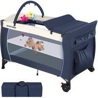 tectake Travel Cot Dog in Blue | Size: Large