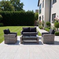 Artemis Home Pallini 4 Piece Rattan Patio Set in Grey