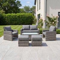 Artemis Home Dovera 6 Seat Rattan Patio Set in Grey