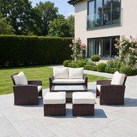 Artemis Home Dovera 6 Seat Rattan Patio Set in Brown