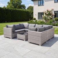 Artemis Home Saviano 8 Seat Modular U-Shaped Rattan Corner Set in Grey