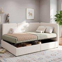 Matteo Upholstered Single Ottoman Daybed Mattress not included in Beige