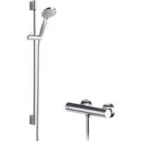 Balterley Current Round Bar Valve Slimline Slide Rail Shower Set Chrome in Silver