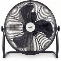 Keplin 20 Heavy Duty Floor Fan with 3 Speeds, Adjustable Head in Black