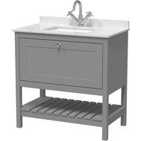 Balterley Bathroom Floor Standing 1 Drawer Vanity, Cool Grey/White, 820mm in Grey