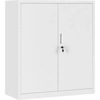 Moderna Steel Storage Cabinet Lockable 2 Doors Adjustable Shelves 80cm in White