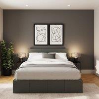 GFW Side Lift Ottoman Storage Bed in Dark Grey | Size: King