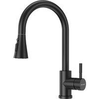 Blylund Modern Matte Black Kitchen Tap with Pull Out Sprayer 3 Modes