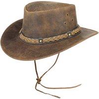 Grace Premium Leather Cowboy Hat for Men Women Outback in Brown | Size: 2XL