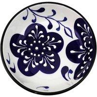 Verano Spanish Ceramics Classic Spanish Hand Painted Kitchen Dining Food Bowl 26cm White/Blue