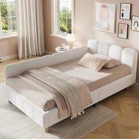 Merax Boucle 3ft Single Corner Daybed with Flexible Layout & Storage Pockets in White