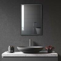 Kleankin Wall Mounted Bathroom Cabinet with Mirror & Storage Shelves in Black