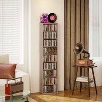 HOMCOM 260 CD Storage Unit 120 DVD Storage Tower with 9 Compartments Natural