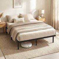HOMCOM 5ft King Bed Frame with Underbed Storage, No Box Spring Needed in Black