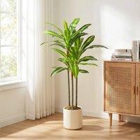 HOMCOM 90cm Lifelike Fake Tree with Bendable Trunks for Home Decor, Green