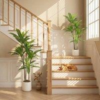 HOMCOM 150cm Lifelike Fake Tree with Bendable Trunks for Home Decor, Green