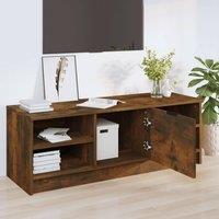 Berkfield Home TV Cabinet Smoked Oak 102x35.5x36.5 cm Engineered Wood in Brown