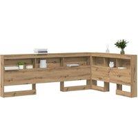 Berkfield Home Storage Headboard with Shelf Artisan oak 120 cm Engineered wood in Brown