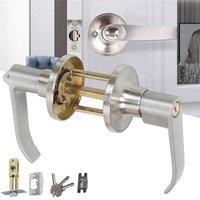 Nordara Door Lever Handle Sets Keyed Lock Bathroom Bedroom Internal in Silver