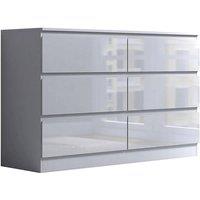 SPETLEK 6 Drawer Chest Of Drawers Bedroom Furniture in White | Size: 0.6m2