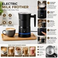 NESTLUNE Electric Milk Frother 4 in 1 Automatic Frother Milk in Black | Size: 100 cm x 15 cm