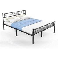 FLAVORA King(5FT) Heavy Metal Bed Frame in Black | Size: King
