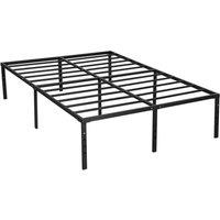 FLAVORA 151x190x45.72cm (5FT) Heavy Duty Metal Bed Frame in Black | Size: Double