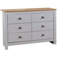 SPETLEK Chest of 6 Drawers Wooden Bedroom Home grey | Size: 0.6m2