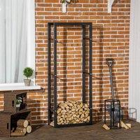 EONLION 60W x 25D x 150Hcm Metal Firewood Log Holder in Black | Size: 100 cm