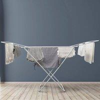 EONLION 2 Folding Winged Washing Laundry Clothes Airer in White | Size: 100 cm