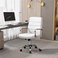 EONLION White Office Chair PU Leather Chair | Size: 100 cm