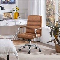 EONLION Retro Brown Office Chair PU Leather Chair | Size: 100 cm