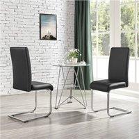 EONLION Black Dining Chairs 2pcs PU Leather | Size: 100 cm