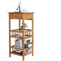 Kelvenix Medium ((30 x 30 x 78 cm) Tall Indoor Wooden Corner Plant Stand in Brown | Size: 30 x 30 x 78 cm