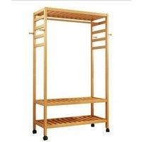 Kelvenix Portable Wooden Clothes Rail Mobile in Natural