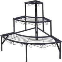 Kelvenix Metal Plant Stand Flower Rack in Black | Size: 100g