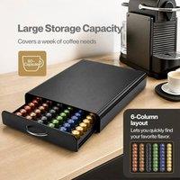 KORVIXA Coffee Pod Holder Drawer in Black