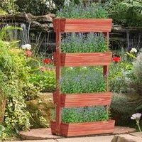 KORVIXA Wooden Vertical Raised Garden Bed Elevated Planter in Brown