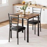 Nordara 3Pcs 2-Seater Kitchen Table & Chairs in Black