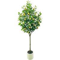 Nordara Faux Lemon Tree 180cm Potted in Green
