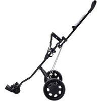 FLAVORA Black Foldable Golf Trolley 2 Wheel Push Cart Lightweight Compact