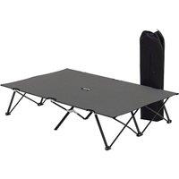 Kelvenix Charcoal Grey Double Camping Folding Sleeping Bed w/ Carry Bag in Dark Grey | Size: 200 cm x 100 cm