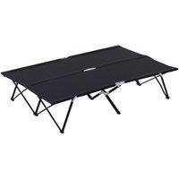 Kelvenix Black Double Camping Folding Cot Portable Sleeping Bed w/ Carry Bag | Size: 200 cm x 100 cm