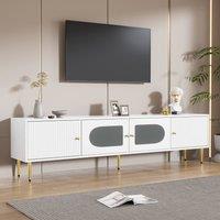 Tokpiedi Sleek Media Console Unit Storage Sideboard for TV in White