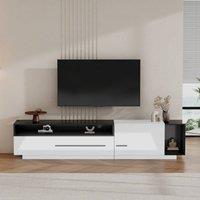 Tokpiedi Modern High Gloss Entertainment Center with Storage Drawer in White